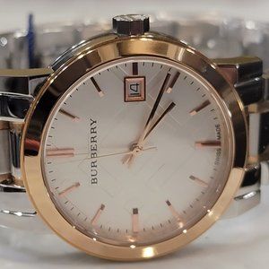 Brand New Burberry City BU9105 Stainless Steel Rose Plated 34 mm Women's Watch